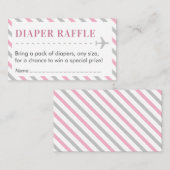 Vliegtuig Reizen Luier Raffle Ticket Baby shower Informatiekaartje (Voorkant / Achterkant)