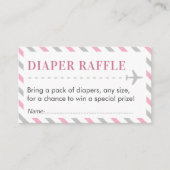 Vliegtuig Reizen Luier Raffle Ticket Baby shower Informatiekaartje (Voorkant)