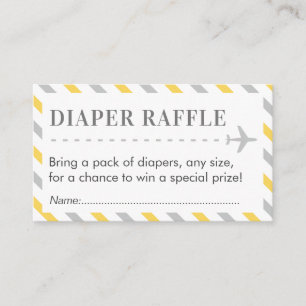 Vliegtuig Reizen Luier Raffle Ticket Baby shower Informatiekaartje