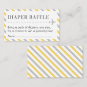 Vliegtuig Reizen Luier Raffle Ticket Baby shower Informatiekaartje (Voorkant / Achterkant)