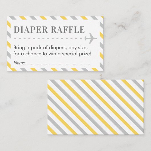 Vliegtuig Reizen Luier Raffle Ticket Baby shower Informatiekaartje (Voorkant / Achterkant)