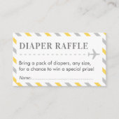 Vliegtuig Reizen Luier Raffle Ticket Baby shower Informatiekaartje (Voorkant)