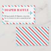 Vliegtuig Reizen Luier Raffle Ticket Baby shower Informatiekaartje (Voorkant / Achterkant)