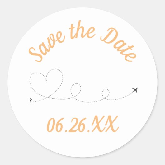 Vliegtuig Reizen - Save the Date Stickers (Voorkant)