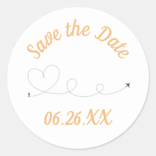 Vliegtuig Reizen - Save the Date Stickers