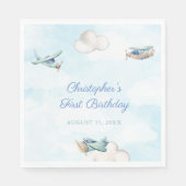 Vliegtuig Reizen Thema Verjaardagsfeest of douche Servet (Voorkant)