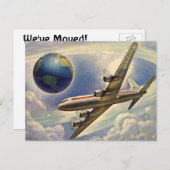 vliegtuig rond de aarde, adreswijziging aankondigingskaart (Voorkant / Achterkant)