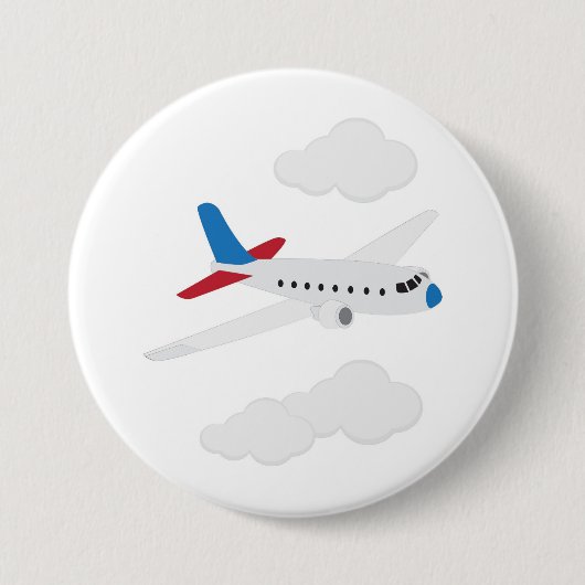 Vliegtuig Ronde Button 7,6 Cm (Voorkant)