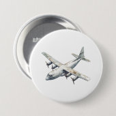 Vliegtuig Ronde Button 7,6 Cm (Voorkant /achterkant)