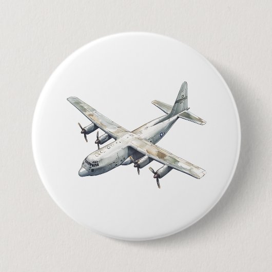 Vliegtuig Ronde Button 7,6 Cm (Voorkant)