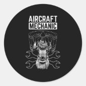 Vliegtuig Ronde Sticker (Voorkant)