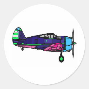 vliegtuig ronde sticker