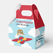 Vliegtuig Rood en Blauw, piloot voor Ventilator Va Bedankdoosjes (Achterkant)