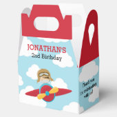 Vliegtuig Rood en Blauw, piloot voor Ventilator Va Bedankdoosjes (Geopend)