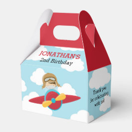 Vliegtuig Rood en Blauw, piloot voor Ventilator Va Bedankdoosjes