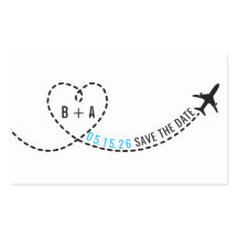 Vliegtuig Route Monogram Bruiloft Datum gepersonal