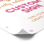 Vliegtuig Roze Meisje Verjaardagstabel Teken Poster (Hoek)