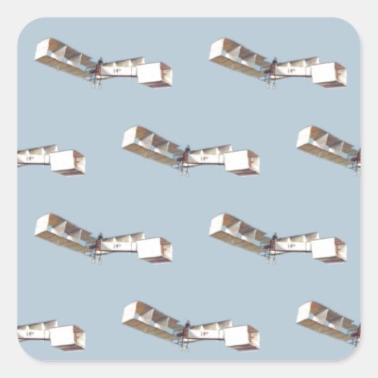 vliegtuig Santos-Dumont 14-Bis Vierkante Sticker (Voorkant)