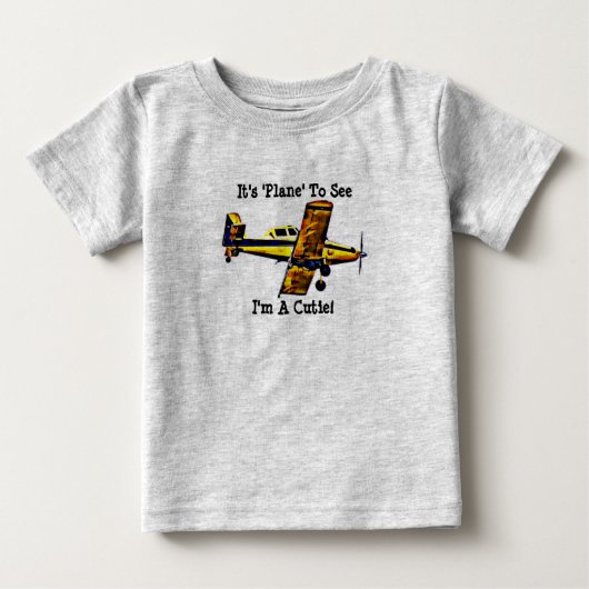 Vliegtuig Schattige Baby Shirt Pun Art (Voorkant)