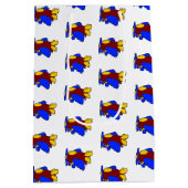 Vliegtuig Schattige Kleurrijke Cartoon Kinder Vlie Medium Cadeauzakje (Achterkant)