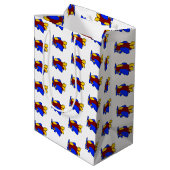 Vliegtuig Schattige Kleurrijke Cartoon Kinder Vlie Medium Cadeauzakje (Achterkant Gekanteld)