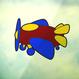 Vliegtuig Schattige Kleurrijke Cartoon Kinder Vlie Raamsticker
