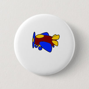 Vliegtuig Schattige Kleurrijke Cartoon Kinder Vlie Ronde Button 5,7 Cm