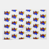 Vliegtuig Schattige Kleurrijke Cartoon Kinder Vlie Theedoek (Horizontaal)