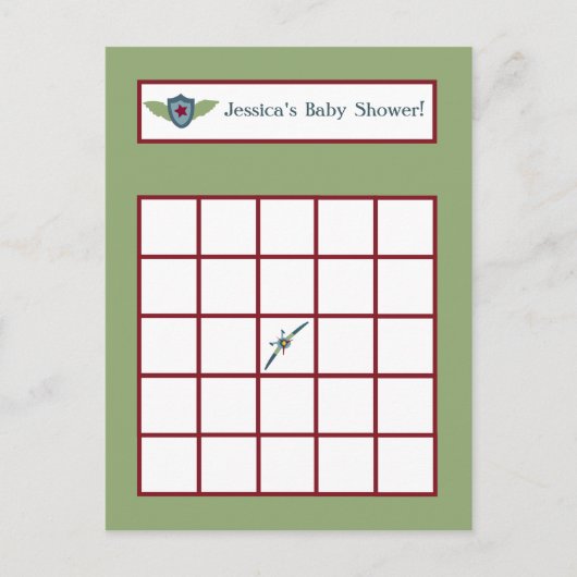  vliegtuig schrijfbare bingo Kaart (Voorkant)