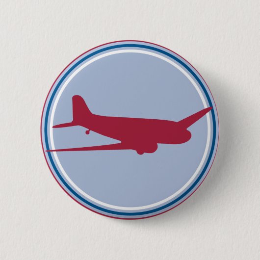 vliegtuig silhouet ronde button 5,7 cm (Voorkant)