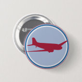 vliegtuig silhouet ronde button 5,7 cm (Voorkant /achterkant)