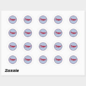 vliegtuig silhouet ronde sticker (Vel)
