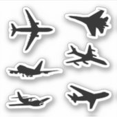 Vliegtuig Silhouet Stickers (Voorkant)