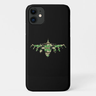 Vliegtuig silhouett van militaire jet-camouflage Case-Mate iPhone case