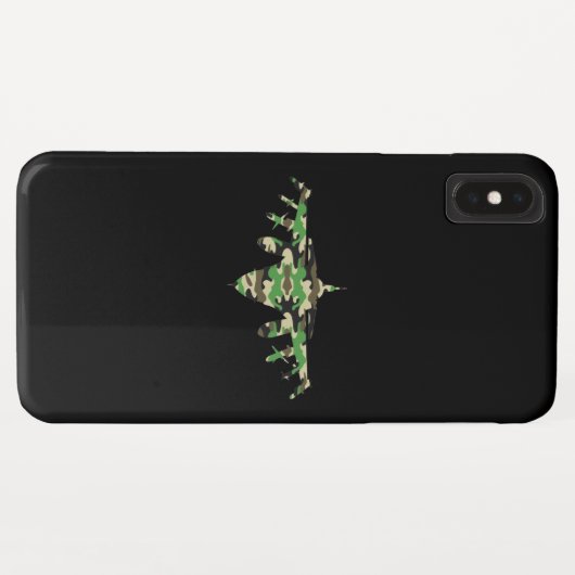 Vliegtuig silhouett van militaire jet-camouflage Case-Mate iPhone case (Achterkant (horizontaal))