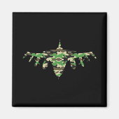 Vliegtuig silhouett van militaire jet-camouflage magneet (Voorkant)