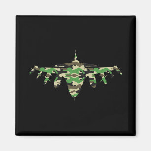 Vliegtuig silhouett van militaire jet-camouflage magneet