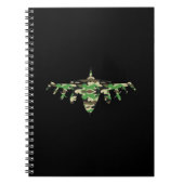 Vliegtuig silhouett van militaire jet-camouflage notitieboek (Voorkant)