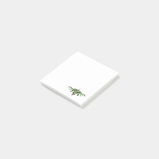 Vliegtuig silhouett van militaire jet-camouflage post-it® notes (Schuin)