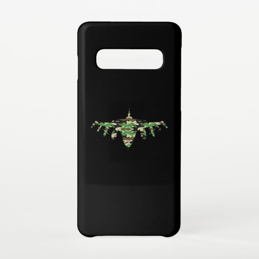 Vliegtuig silhouett van militaire jet-camouflage samsung galaxy hoesje (Achterkant)