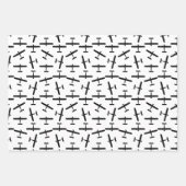  vliegtuig SilhouetteCUSTOM ACHTERGROND KLEUR Inpakpapier Vel (Voorkant 2)