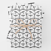  vliegtuig SilhouetteCUSTOM ACHTERGROND KLEUR Inpakpapier Vel (In situ)