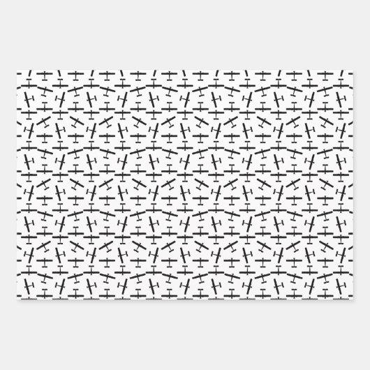  vliegtuig SilhouetteCUSTOM ACHTERGROND KLEUR Inpakpapier Vel (Voorkant)