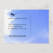 Vliegtuig Sky Destination Wedding Save the Date Aankondigingskaart (Achterkant)