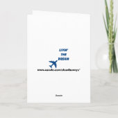 Vliegtuig Snowflake Feestdagen Kaart (Achterkant)