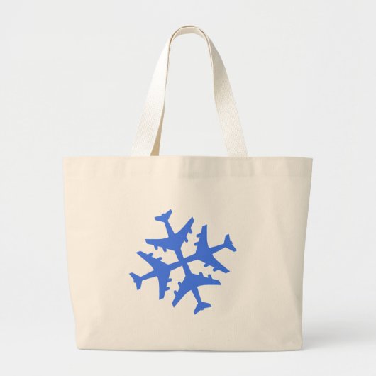 Vliegtuig Snowflake Grote Tote Bag (Voorkant)