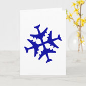 Vliegtuig Snowflake Kaart (Gele Bloem)