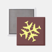 Vliegtuig Snowflake Magneet (Voorkant / Achterkant)