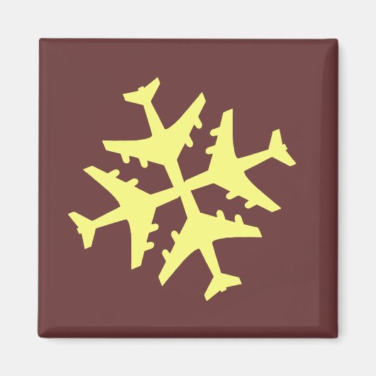 Vliegtuig Snowflake Magneet (Voorkant)