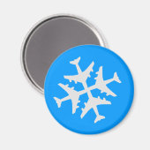 Vliegtuig Snowflake Magneet (Voorkant / Achterkant)